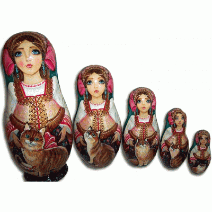 cat russian nesting dolls